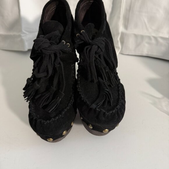 Flogg Black Suede Platform Clogs | Women’s 6.5 - Picture 2 of 11